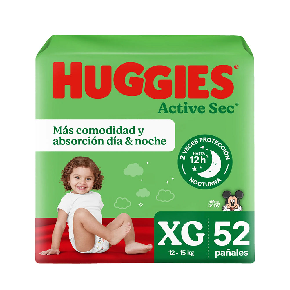 Pañal Huggies Active Sec XG 52 un