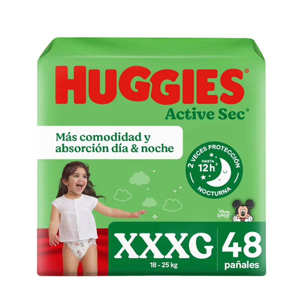 Pañal Huggies Active Sec XXXG 48 un