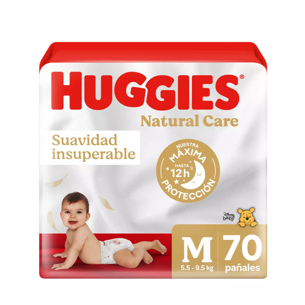 Pañal Huggies Natural Care M 70 un