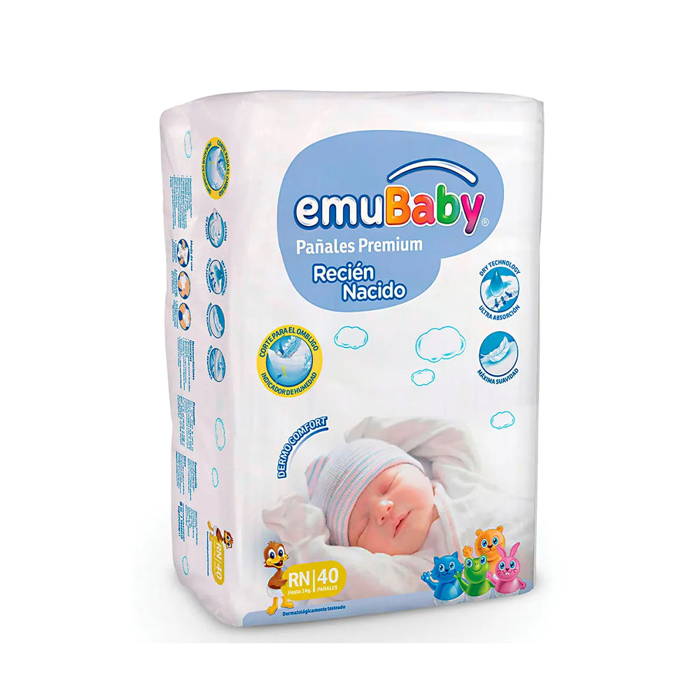 Pañal Emubaby Premium RN 40 un