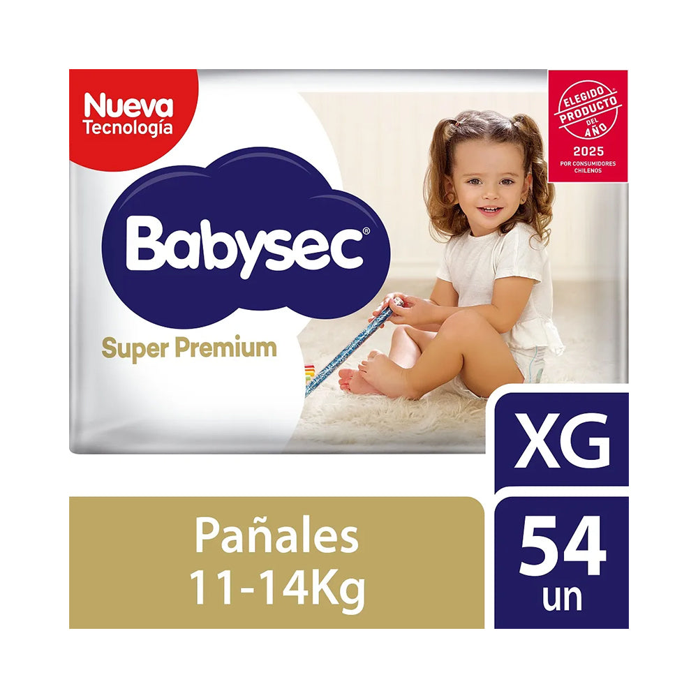 Pañal Babysec Super Premium XG 54 un