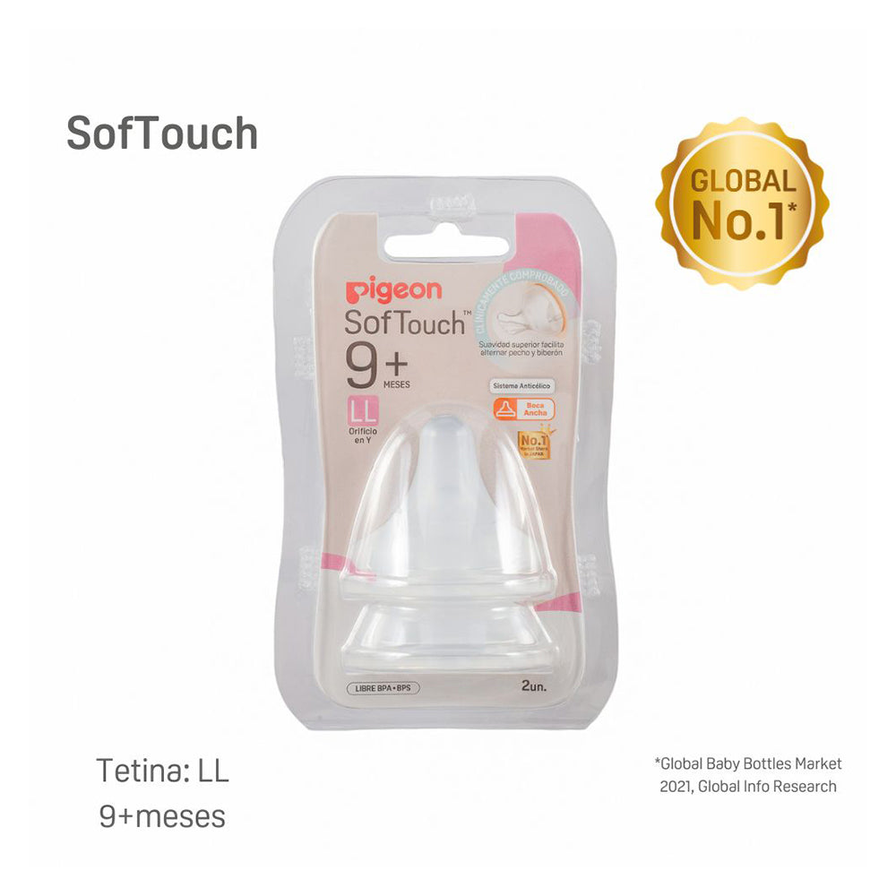 Tetina Pigeon Softouch LL Boca Ancha 2un