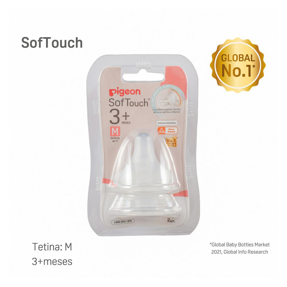 Tetina Pigeon Softouch M Boca Ancha 2un