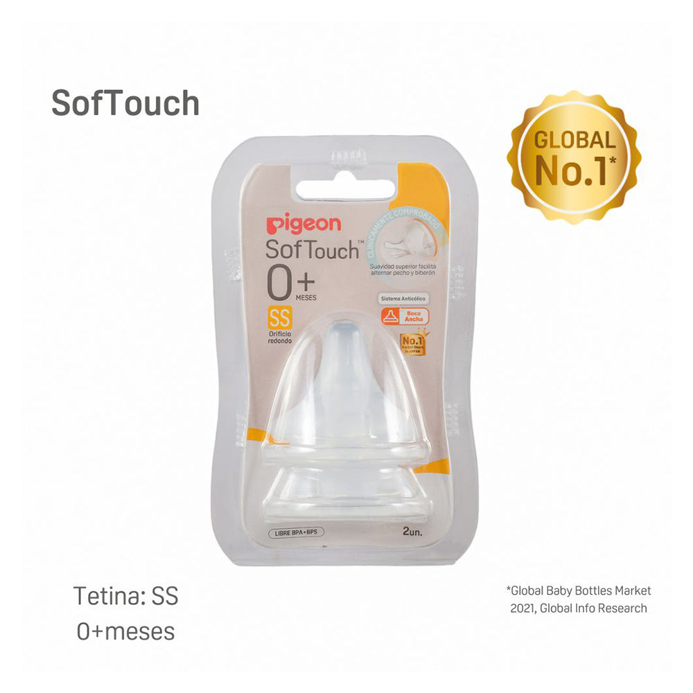 Tetina Pigeon Softouch SS Boca Ancha 2un