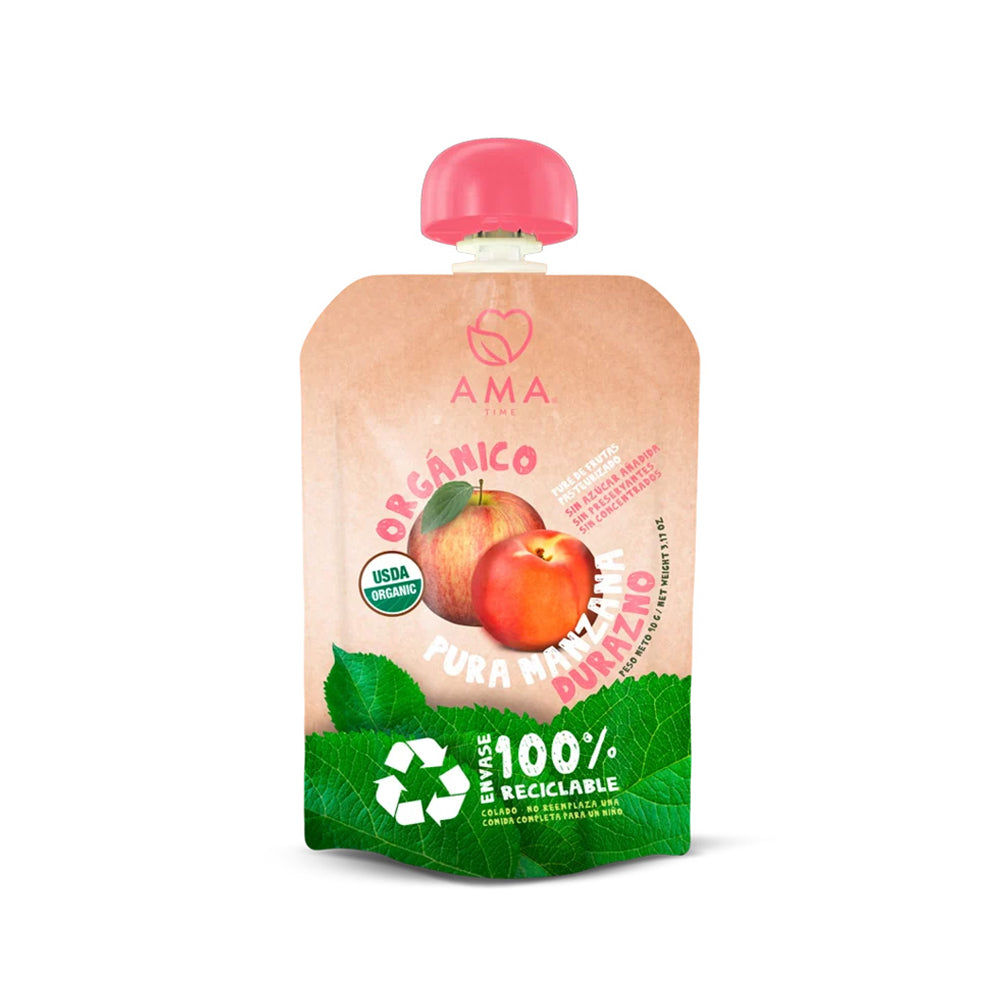 Compota Ama Time Manzana Durazno Orgánico 90gr
