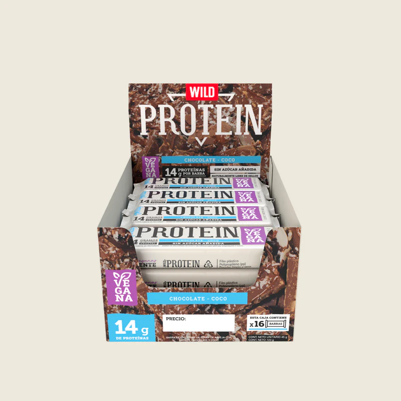 Barrita Wild Protein Vegana Chocolate Coco 16un