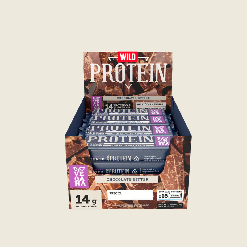 Barrita Wild Protein Vegana Chocolate Bitter 16un