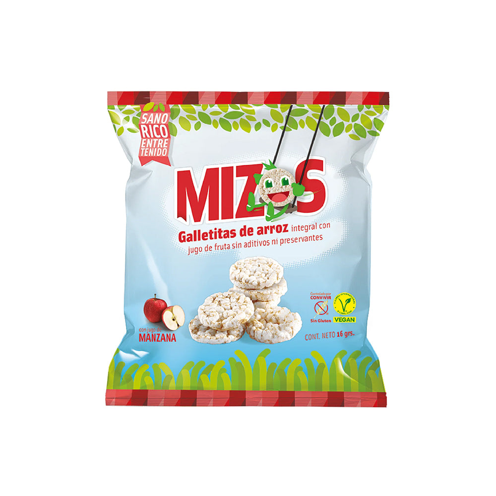 Galletas de Arroz Mizos Manzana Individual 16gr
