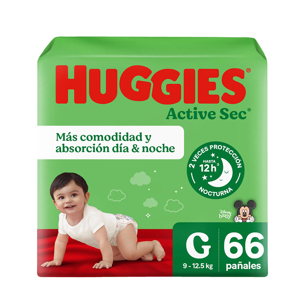 Pañal Huggies Active Sec G 66 un