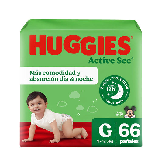 Pañal Huggies Active Sec G 66 un