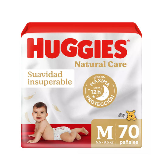 Pañal Huggies Natural Care M 70 un