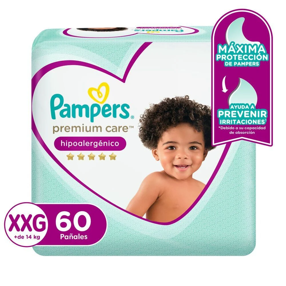 Pañal Pampers Premium Care XXG 60 un