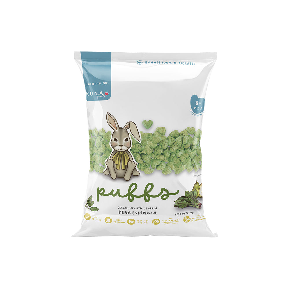 Puffs Kuna Food Pera Espinaca Individual 10gr