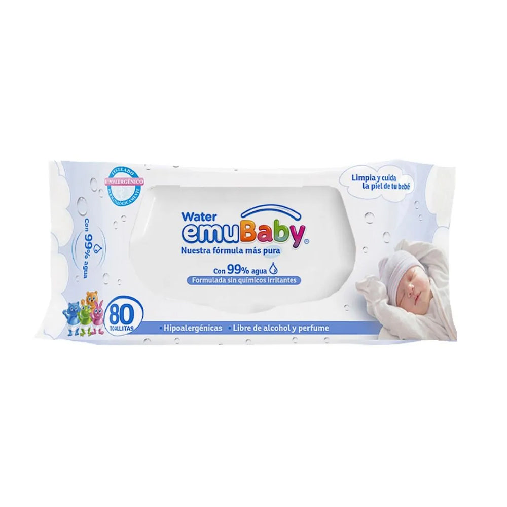 Toallitas Húmedas Emubaby 99% agua 80 un