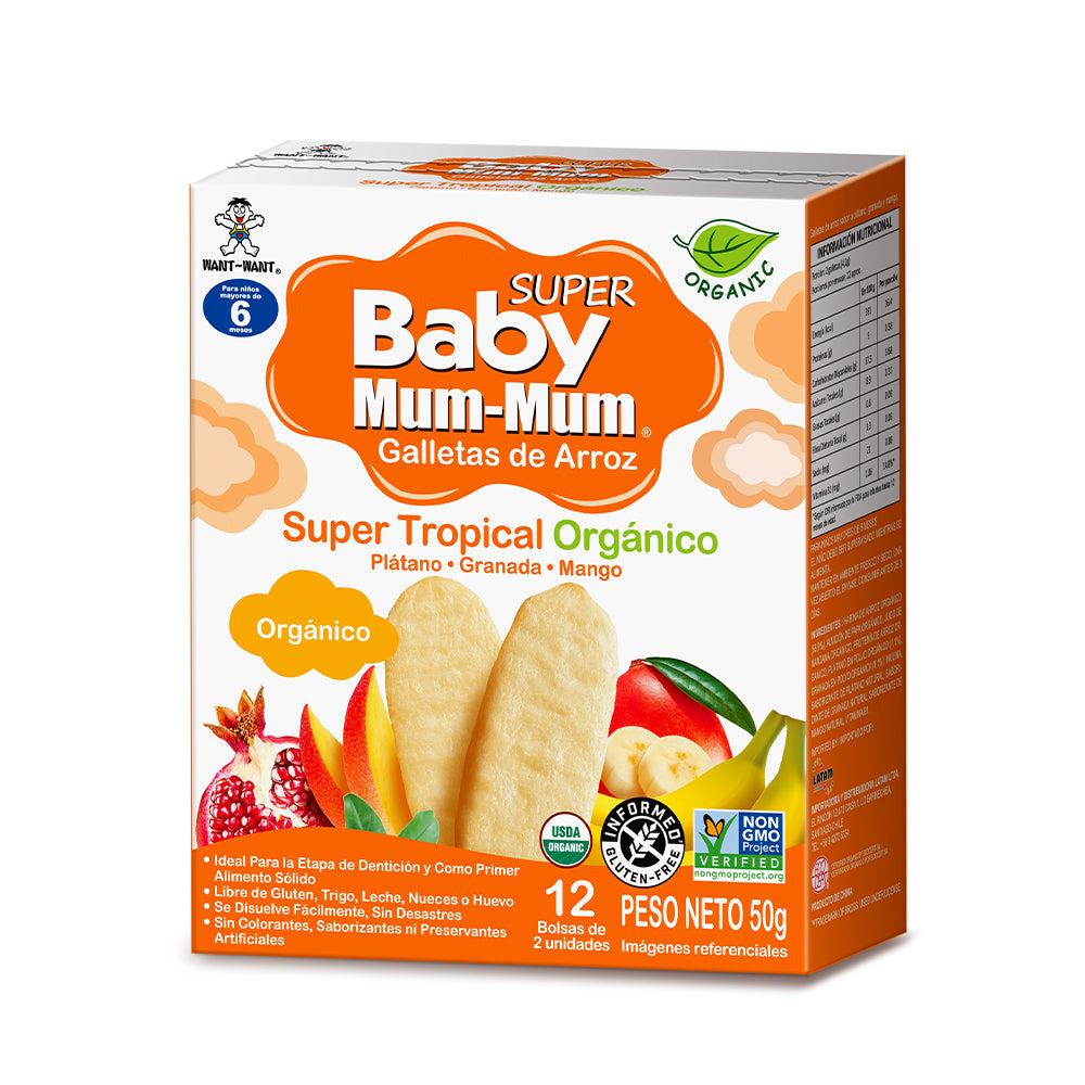Galletas Baby Mum Mum Super Tropical Orgánico 50gr