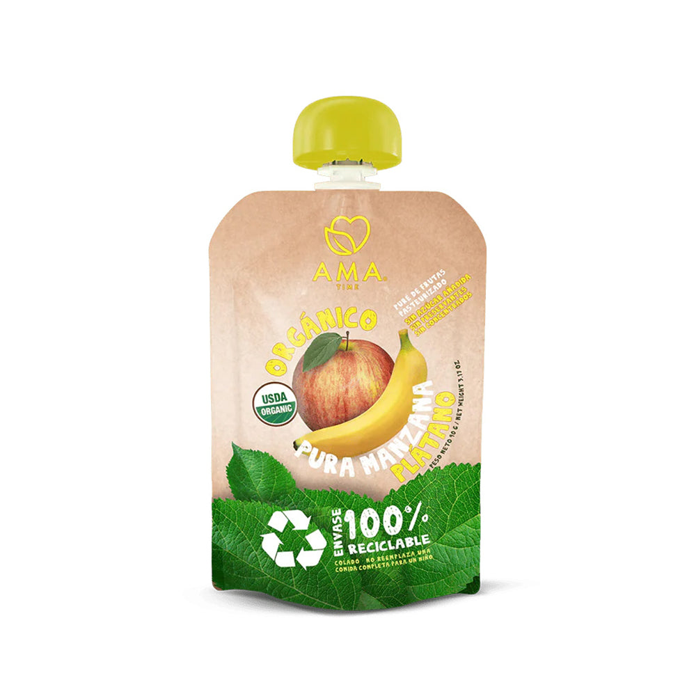 Compota Ama Time Manzana Plátano Orgánico 90gr