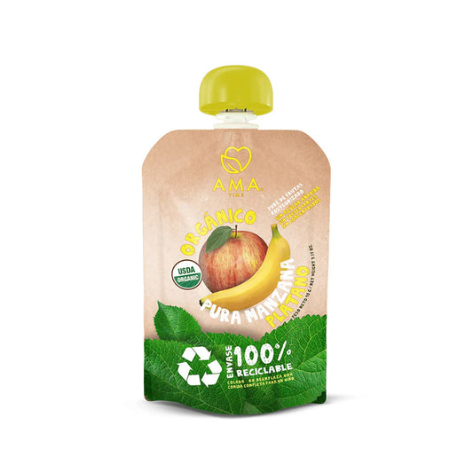 Compota Ama Time Manzana Plátano Orgánico 90gr