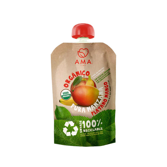 Compota Ama Time Manzana Plátano Mango Orgánico 90gr
